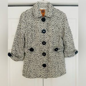 Tory Burch Navy Tweed Jacket 6 S